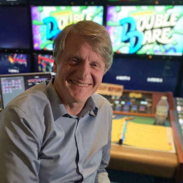 TV director Hans van Riet during taping of game show Double Dare.